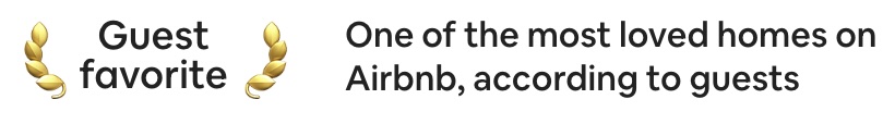 Guest Favorite - One of the most beloved homes on Airbnb, according to guests.  4.94 Rating / 16 Reviews.